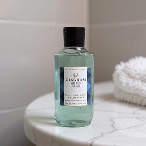 Bath & Body Works GINGHAM HERO For Men's 3 in 1 Face Hair & Body Wash 10 oz New